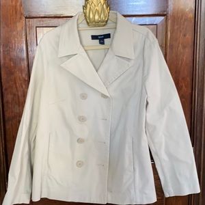 Ivory color cotton Pea Coat , XL